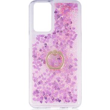 Dlrcase Samsung Galaxy M52 Kılıf Milce Sulu Yüzüklü Silikon Arka Kapak Pembe