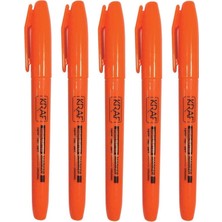 Kraf Fosforlu Kalem 2 mm Uç No 340 Turuncu 5 Adet