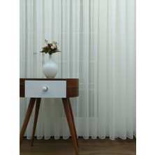 Evdepo Home Kullanıma Hazır 1/2 Seyrek Pile Tül Perde Tek Kanat - Ekru 110 x 240 cm