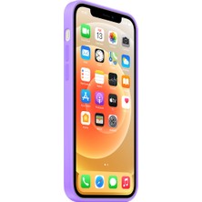 NFZ Apple iPhone 12 Pro Silikon Kılıf Logolu Lansman Kılıf -Lila