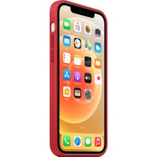 NFZ Apple iPhone 12 Pro Silikon Kılıf Logolu Lansman Kılıf -Kırmızı