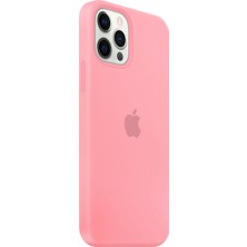 NFZ Apple iPhone 12 Pro Silikon Kılıf Logolu Lansman Kılıf-Açık Pembe