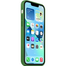 NFZ Apple iPhone 13 Pro Silikon Kılıf Logolu Lansman Kılıf -Haki Yeşili