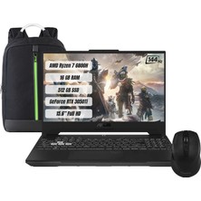 Asus Tuf Gaming A15 FA507RE-HN034 Amd Ryzen 7 6800H 16 GB 512 GB SSD Rtx 3050TI 144 Hz Freedos 15.6" Fhd Taşınabilir Bilgisayar + Çanta ve Mouse