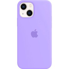 NFZ Apple iPhone 13 Mini Silikon Kılıf Logolu Lansman Kılıf -Lila