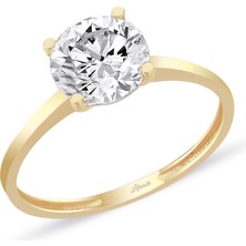 Lilarote Tektaş Altın Yüzük 14 Ayar