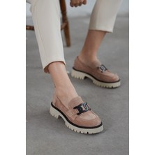 Nilufarr Dorina Pudra  Süet Kadın Loafer Ayakkabı