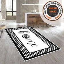 West Home Dijital Baskı Yıkanabilir Kaymaz Taban Salon Halısı Mutfak Halısı Yolluk
