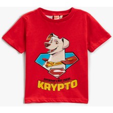 Koton Süper Köpek Krypto Baskılı Tişört Lisanslı Kısa Kollu Pamuklu