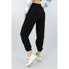 DAXİS Sportwear Company  Kadın Siyah Yüksek Belli Jogger Eşofman Altı