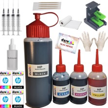 Duruink Hp 6313 2575 8150 D5160 (336-338-342-343-344) Kartuş Dolum Seti  500ML SİYAH+3X100ML Renkli Mürekkep
