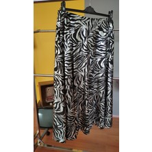 Deseo Boutique Kadın Yandan Fermuarlı Gri-Siyah Şık Etek