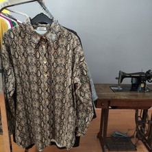 Deseo Boutique Kadın Leopar Desenli Kalıp Gibi Şık Tunik Gömlek