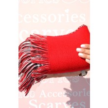 Sacce Scarves&Accessories Çift Katlı Kırmızı Omuz Şalı