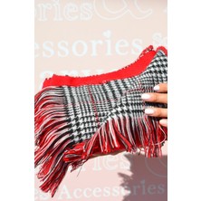 Sacce Scarves&Accessories Çift Katlı Kırmızı Omuz Şalı