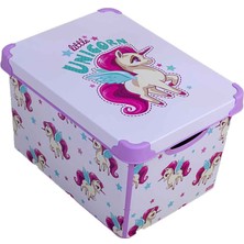 Qutu Style Box Unicorn Plastik Dekoratif Kutu Seti- 3x 20 Litre