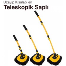 Polhammobile Polham Teleskopik Saplı Ayarlanabilir Kuru Islak Araç Yıkama Fırçası Oto Yıkama Paspası Yumuşak Bez