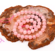 Taş Sandığı Pembe Kuvars Taşı Dizi (8 Mm)