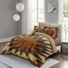 Monohome Wicker Flower Çift Kişilik Nevresim Takımı 3D Pamuk Saten