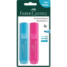 Faber-Castell Bls. Fosforlu Kalem 46 Pastel 2'li Mavi-Gül