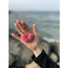 Örgü Dünyası Kırmızı Amigurumi Organik Oyuncak Kalp Anahtarlık,anahtarlık,kalpli Anahtarlık