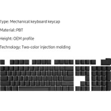 Huahai Mekanik Klavye Için 104 Tuş Enjeksiyon Kalıp Pbt Key Kapma Seti - Beyaz (Yurt Dışından)