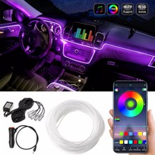 Şüscar Oto Araç Içi App Kontrollü Rgb Atmosfer Ambiyans LED Neon Lamba 5 Parça 6 Metre