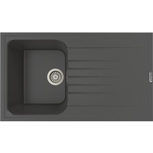 Polex Cristalüx Granit Eviye P-02+Swan-3 Antrasit