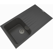 Polex Cristalüx Granit Eviye P-02+Swan-3 Antrasit