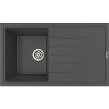 Polex Cristalüx Granit Eviye P-03+Swan-3 Antrasit