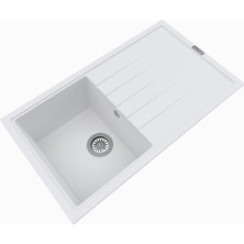 Polex Cristalüx Granit Eviye P-03+Spiralli Beyaz