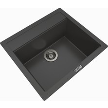 Polex Cristalüx Granit Eviye P-08+Spiralli Antrasit