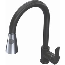 Polex Cristalüx Granit Eviye P-08+Spiralli Antrasit