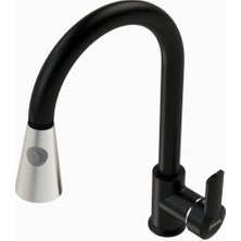 Polex Cristalüx Granit Eviye P-08+Spiralli Siyah
