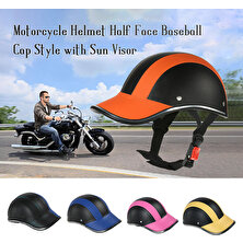 Güneşlik ile Motosiklet Kaskı Yarım Yüz Beyzbol Şapkası (Yurt Dışından)