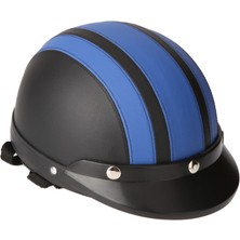 Motosiklet Scooter Açık Yüz Yarım Deri Kask, Vizörlü(Yurt Dışından)
