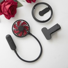 SZYKD Asma Boyun Kulaklık Klipsli Fan Öğrencisi Yurt Taşınabilir USB Katlanır Mini Fan (Yeşil) (Yurt Dışından)