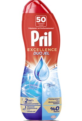 Pril Excellence Duo Jel Bulaşık Makinesi Deterjanı 900ml (50 Yıkama) Hijyen