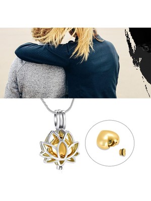 Kalp Urn Kolye Zincirler Külleri Tutucu Anıt Keepsake Kolye Kremasyon Takı Pet / Insan Lotus Kolye Çiçek Locket Için | Kolye Kolyeler