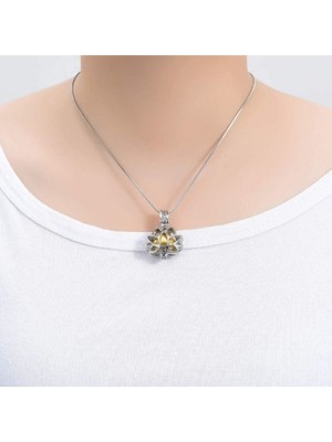 Kalp Urn Kolye Zincirler Külleri Tutucu Anıt Keepsake Kolye Kremasyon Takı Pet / Insan Lotus Kolye Çiçek Locket Için | Kolye Kolyeler