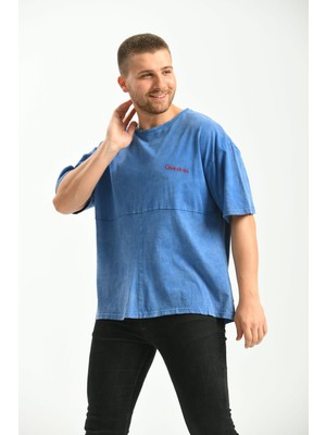 Moviment Indigo Oversize Fit  Pamuklu T-Shirt