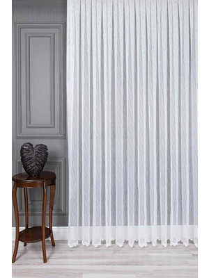 Evdepo Home Kullanıma Hazır 1/3 Sık Pile Tül Perde Tek Kanat - Ekru 110 x 240 cm