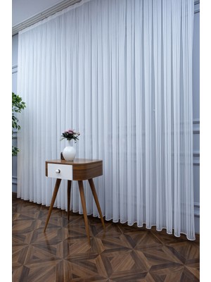 Evdepo Home Kullanıma Hazır 1/2 Seyrek Pile Tül Perde Tek Kanat - Ekru 100 x 200 cm