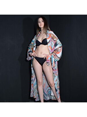 Tedz Collection Paredora Çok Renkli Vintage Kimono Pareo