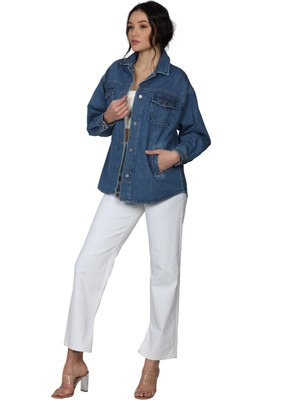 Whitney Kadın Mavi Jean Gömlek