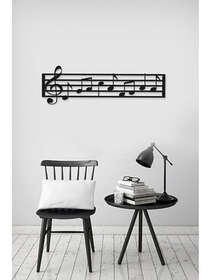 Ahwall Müzik Notaları Ahşap Duvar Dekor Tablo