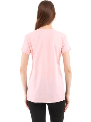 Raru Kadın %100 Pamuk T-Shirt Fragum Pembe