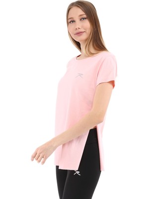 Raru Kadın %100 Pamuk T-Shirt Fumus Pembe