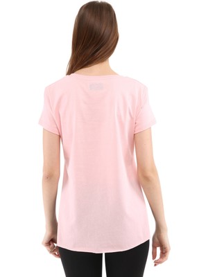 Raru Kadın %100 Pamuk T-Shirt Fumus Pembe