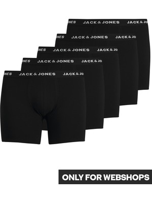 Jack & Jones 5'li Düz Renk Logolu Boxer-12194944